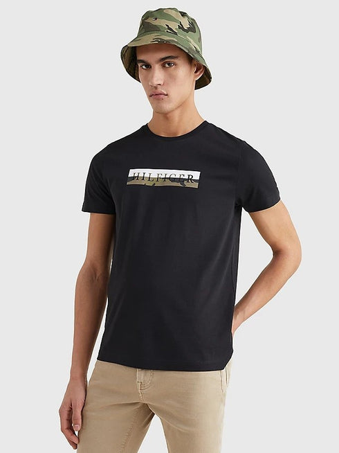 T-shirt Uomo con inserto camouflage Nero TOMMY HILFIGER- Francavilla Moda